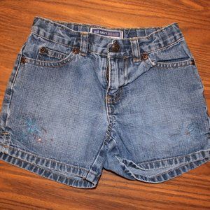 Jean Shorts with Firework Design